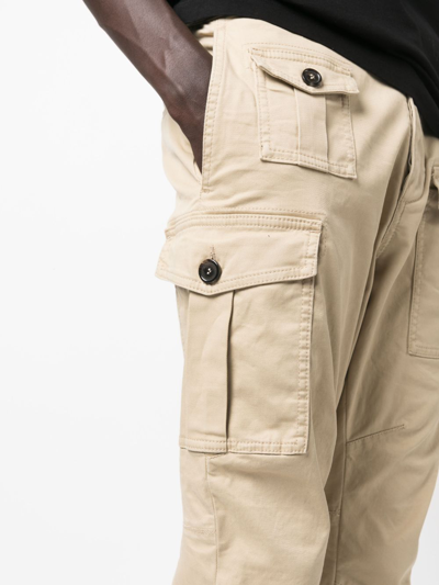 Shop Dsquared2 Button-up Cargo Trousers In Neutrals