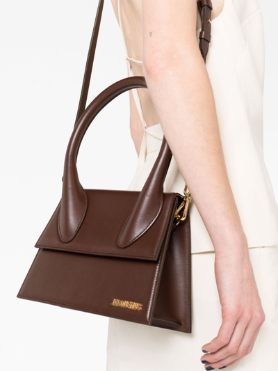 Shop Jacquemus Le Grand Chiquito Leather Crossbody Bag In Brown