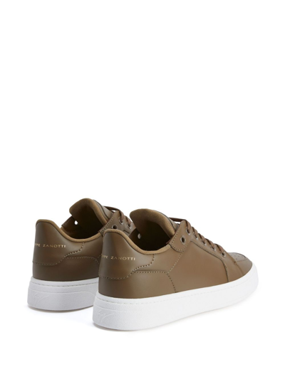 Giuseppe Zanotti Leather Lace-up Sneakers In Green