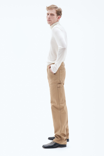 Shop Filippa K Cotton Carpenter Trousers In Brown