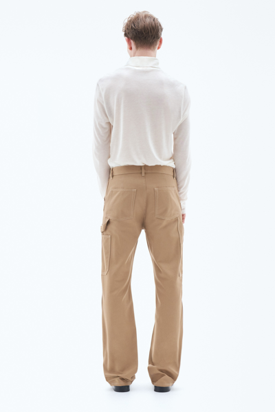 Shop Filippa K Cotton Carpenter Trousers In Brown