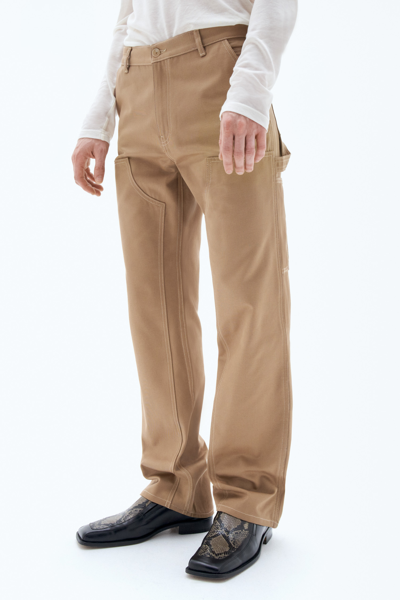 Shop Filippa K Cotton Carpenter Trousers In Brown
