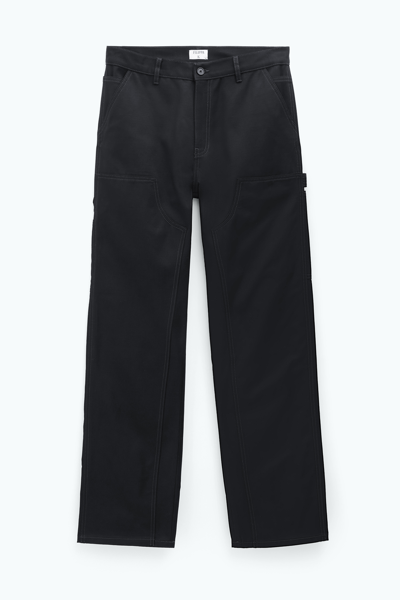 Shop Filippa K Cotton Carpenter Trousers In Black