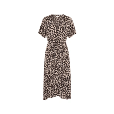 Shop Kaffe Marta Long Dress In Leopard Print In Animal Print