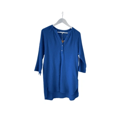 Shop Yerse Zoey 3/4 Sleeve Top In Uniform Blue