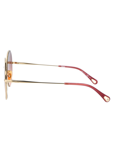 Shop Chloé Chloe Sunglasses In 004 Gold Gold Red
