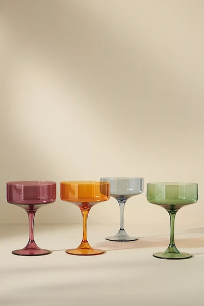 Shop Anthropologie Morgan Coupe Glasses, Set Of 4 In Assorted