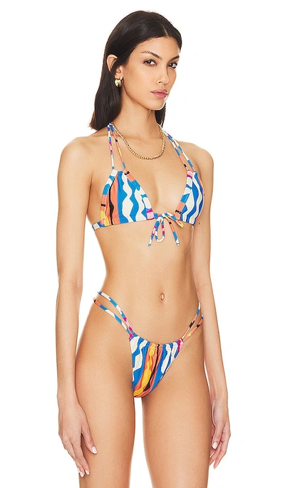Shop Montce Swim Euro Bow Bikini Top In Abstract