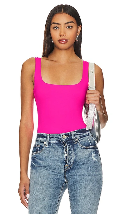 Shop Good American Scuba Modern Tank Bodysuit In Knock Out Pink001