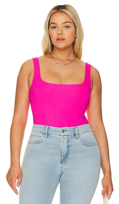 Good American Modern Tank Bodysuit In Knock Out Pink001