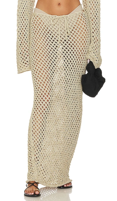 Bananhot Magen Knit Maxi Skirt In Ivory