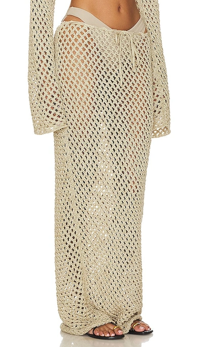 Bananhot Magen Knit Maxi Skirt In Ivory