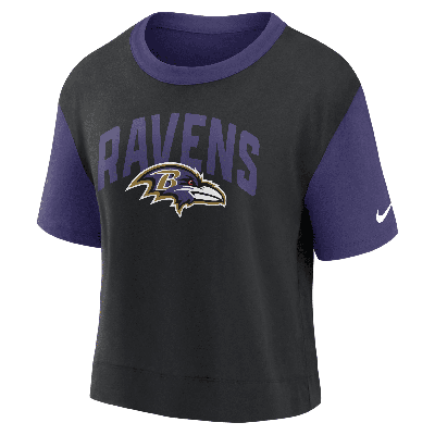 Shop Nike Women's Fashion (nfl Baltimore Ravens) High-hip T-shirt In Purple