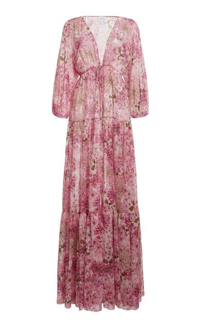 Shop Giambattista Valli Cotton Kaftan Dress In Pink