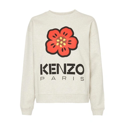 Shop Kenzo Paris Regular Sweatshirt In Pale_grey