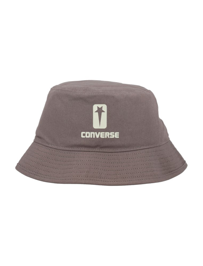 Shop Rick Owens Drkshdw X Converse Logo Detailed Bucket Hat In Brown