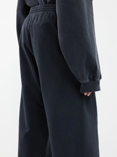Shop Balenciaga Logo-print Baggy Cotton-jersey Track Pants In Black White