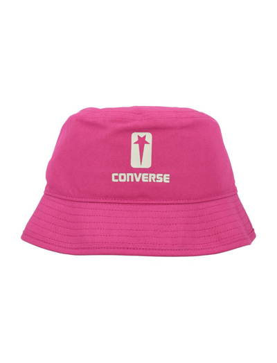 Shop Rick Owens Drkshdw X Converse Logo Detailed Bucket Hat In Pink