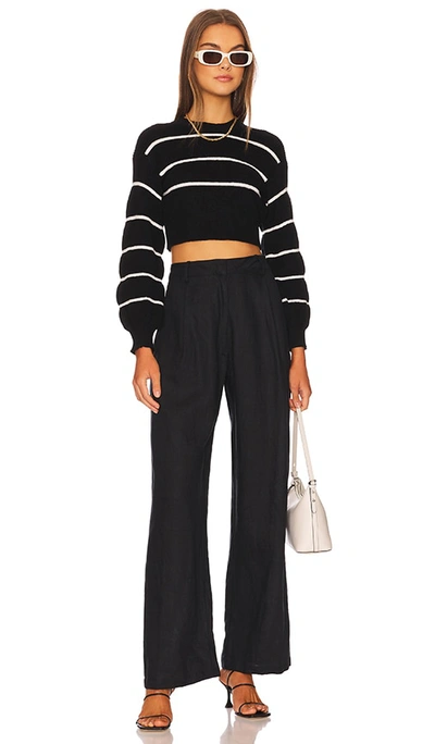 Superdown Sophia Stripe Sweater In Black