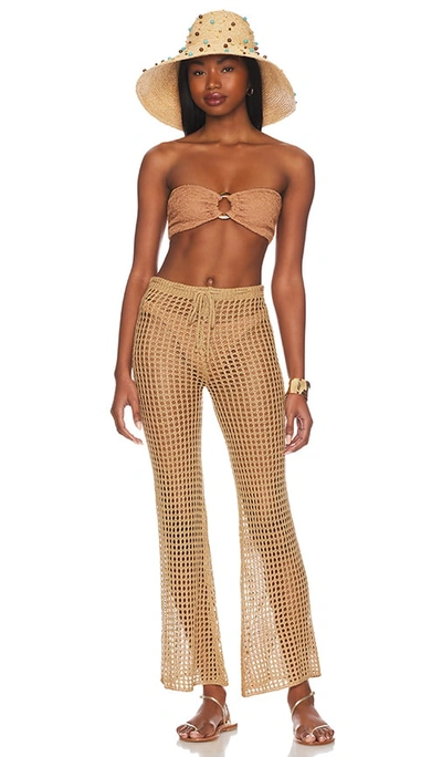 Superdown Elektra Crochet Pant In Nude