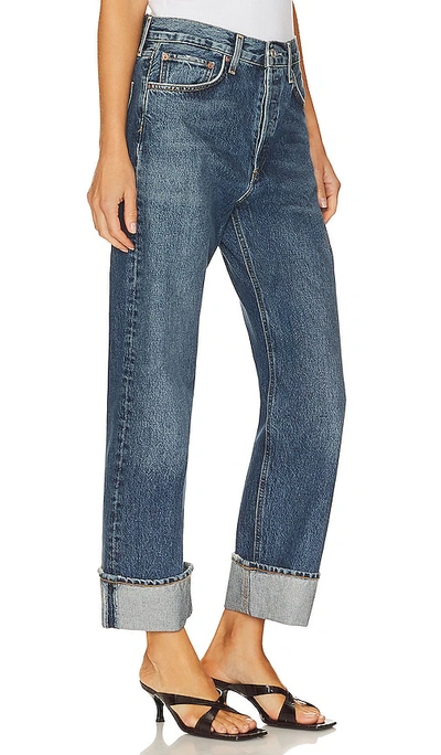 Agolde Fran Cropped Low-rise Straight-leg Jeans In Blue