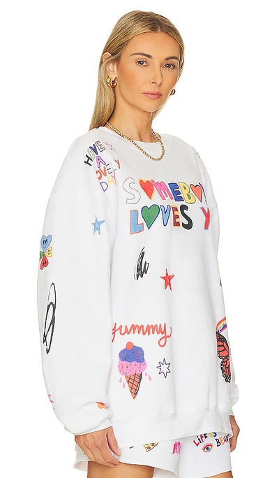 Shop The Mayfair Group Somebody Loves You Crewneck In White