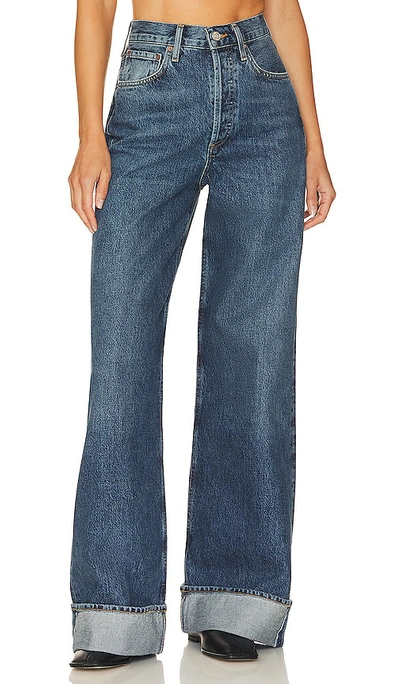 Agolde Dame High Rise Wide Leg In Blue