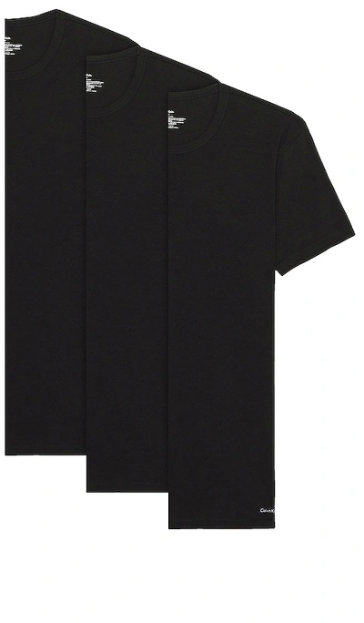 Shop Calvin Klein Underwear Short Sleeve Tee 3 Pack In Black