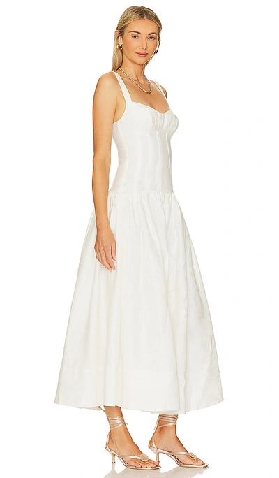 Nicholas Makenna Drop Waist Corset Midi Dress In 오프 화이트