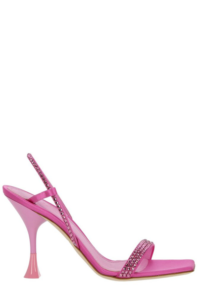Shop 3juin Embellished Open Toe Sandals In Pink