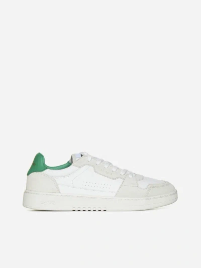 Shop Axel Arigato Dice Lo Leather Sneakers In White,green