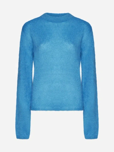 Shop Marni Mohair-blend Sweater In Cobalt