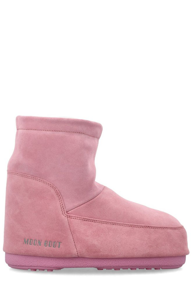 Shop Moon Boot Icon Low Round Toe Snow Boots In Pink