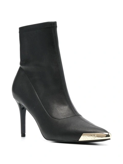 Shop Versace Jeans Couture Black Leather Ankle Boots