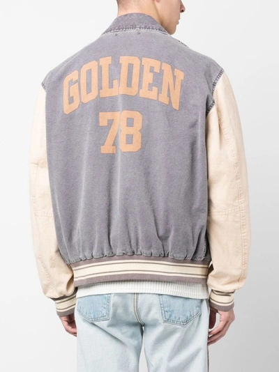 Shop Golden Goose Grey Cotton Bomber Jacket
