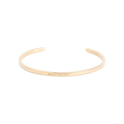 Shop Maison Margiela Logo Engraved Bracelet In Gold
