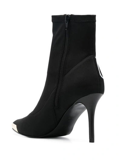Shop Versace Jeans Couture Black Leather Ankle Boots