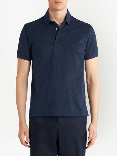 Shop Etro Navy Blue Cotton Polo
