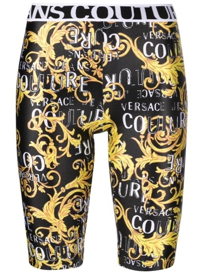 Shop Versace Jeans Couture Black Allover Print Leggings