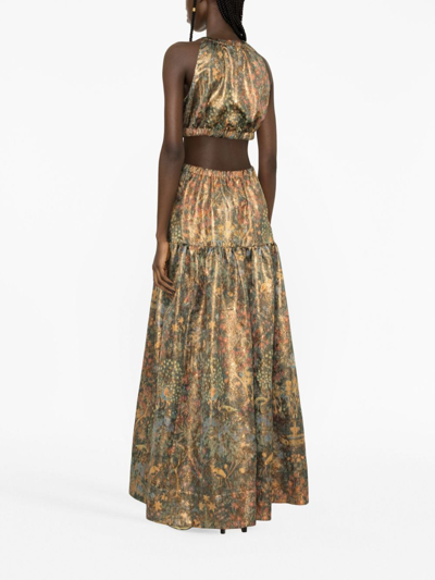 Shop Ulla Johnson Celestina Cut-out Detailed Gown Dress In Green