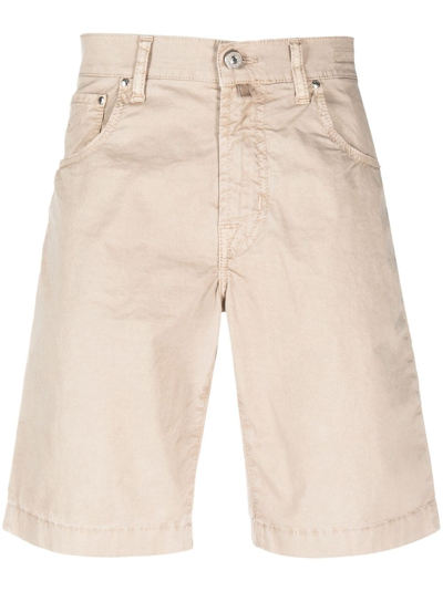 Jacob Cohen Logo-patch Bermuda Shorts In Neutrals