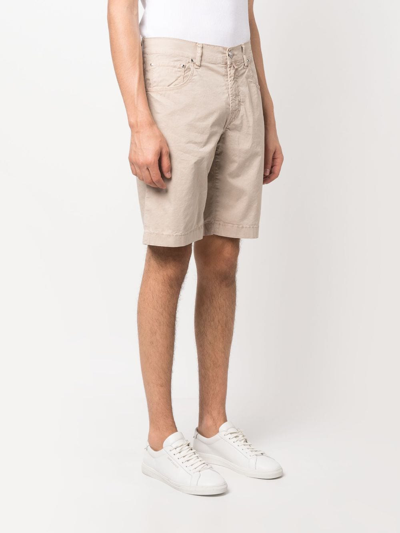 Jacob Cohen Logo-patch Bermuda Shorts In Neutrals