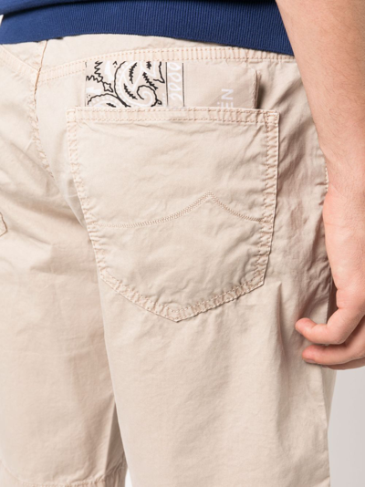 Jacob Cohen Logo-patch Bermuda Shorts In Neutrals