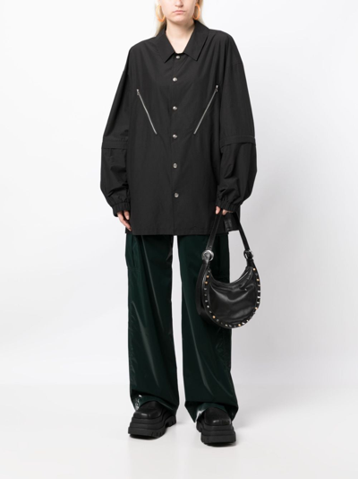 Shop Zzero By Songzio Detachable-sleeve Bomber Jacket In Black