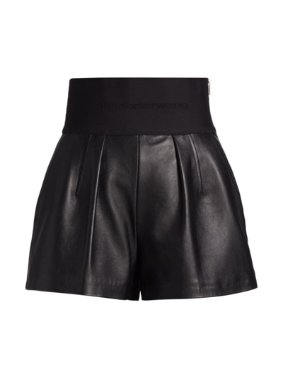 Shop Alexander Wang Women's Leather Safari Shorts In Black