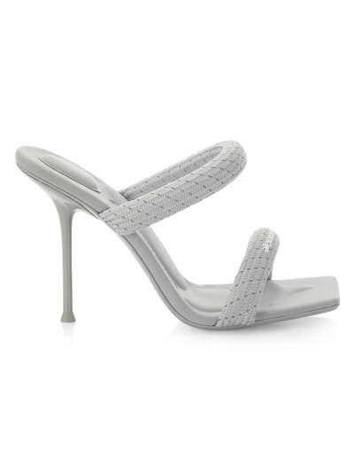 Shop Alexander Wang Women's Julie Tubular Logo Sandals In Grey