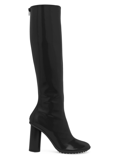 Shop Bottega Veneta Women's Atomic 90mm Leather Knee-high Boots In Black
