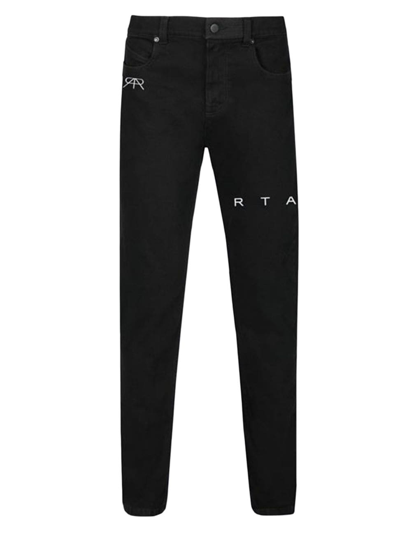 Shop Rta Men's Logo Slim Jeans In Black