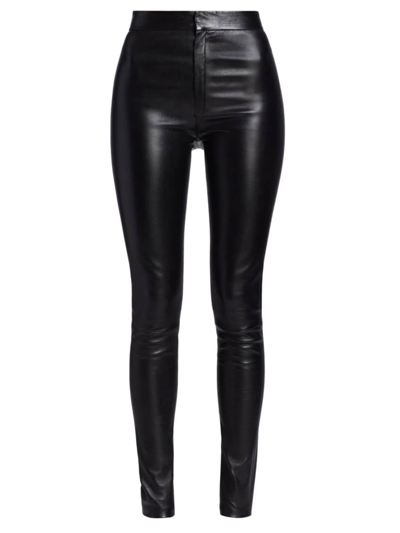 Shop Zeynep Arcay Women's Skinny Lambskin Leather Pants In Black