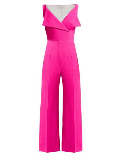 Shop Emilia Wickstead Women's Antica Stretch Crepe Jumpsuit In Hot Pink Neon